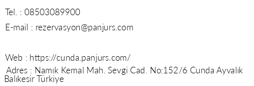 Panjur Hotel Cunda telefon numaralar, faks, e-mail, posta adresi ve iletiim bilgileri